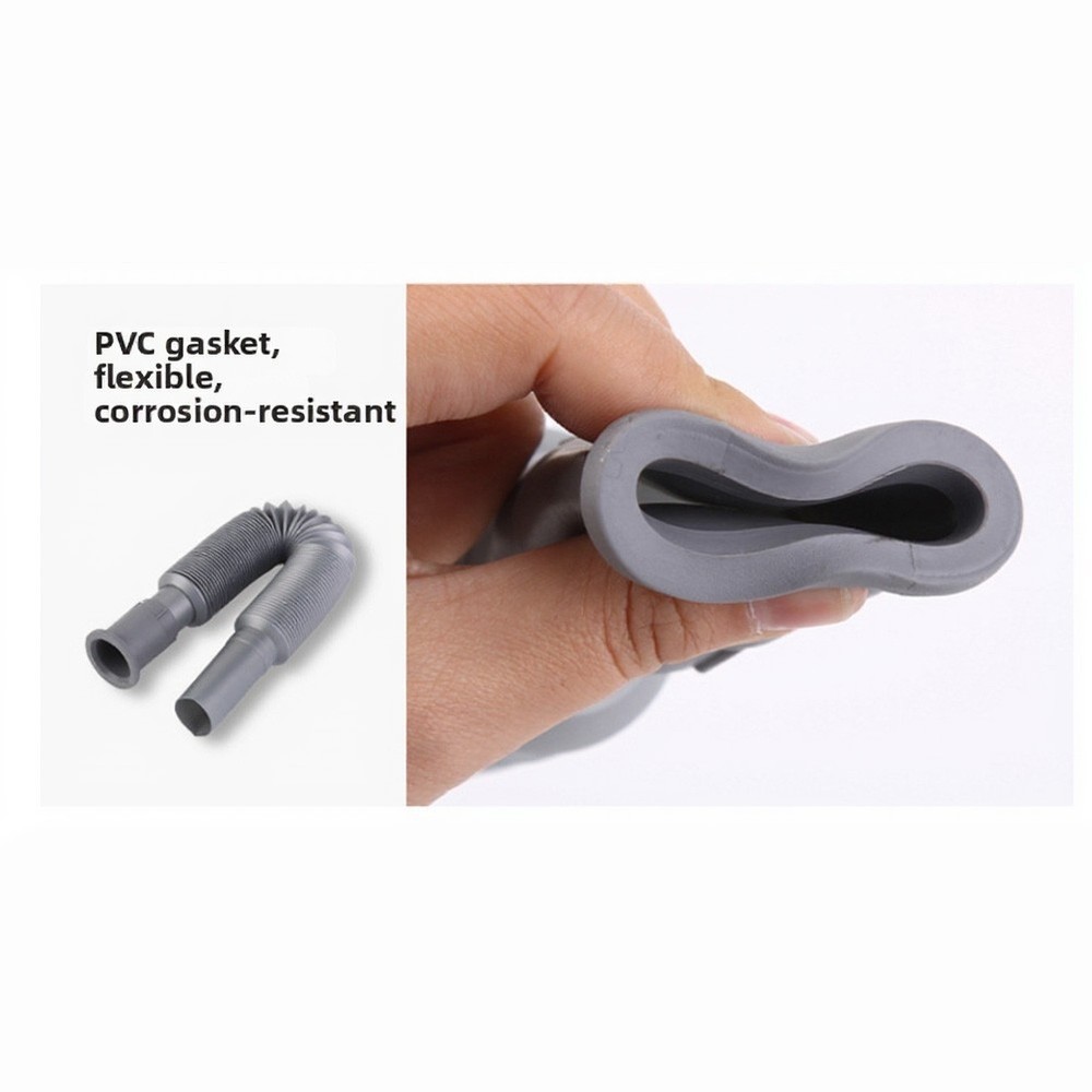 Flexible Drain Hose 2 PCS 80-90cm Extendable Plastic Pipe for Standard Sink Use