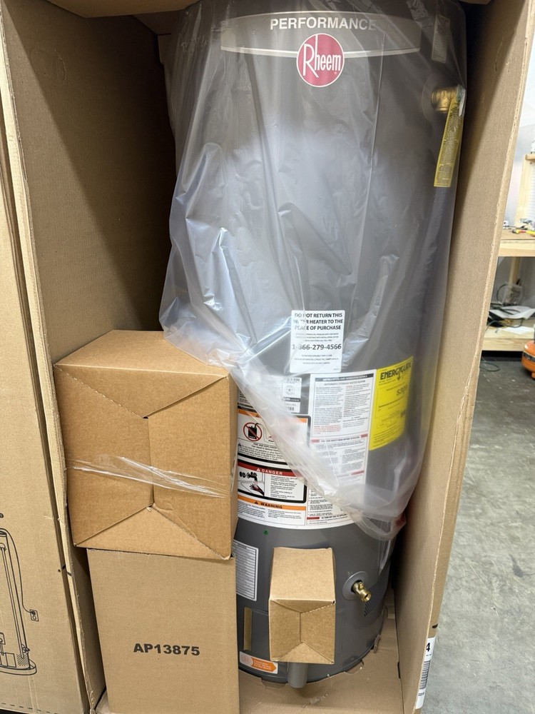 Rheem Natural Gas Vent Tall Water Heater 50 Gal 42,000 BTU XG50T06PV42U0