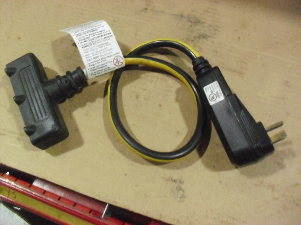 U.S. Wire 50022 GFCI Rainproof Plug With Tri Plug Cord Outlet