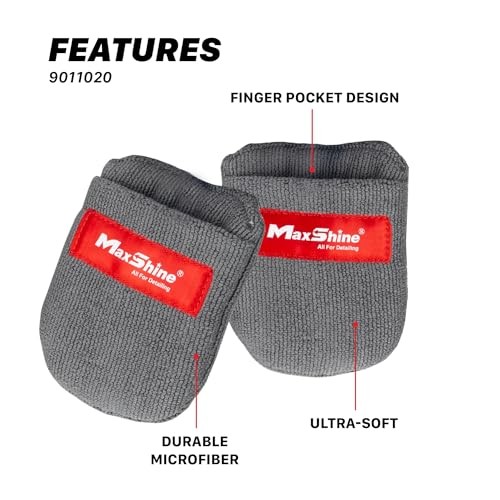 Universal Microfiber Coating Applicator Pads, 2-Pack | Finger Pocket Design,