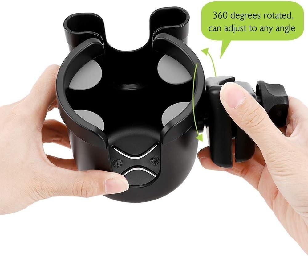 Secure Cup and Phone Holder for Strollers, Bikes, and Wheelchairs - Easy to Use
