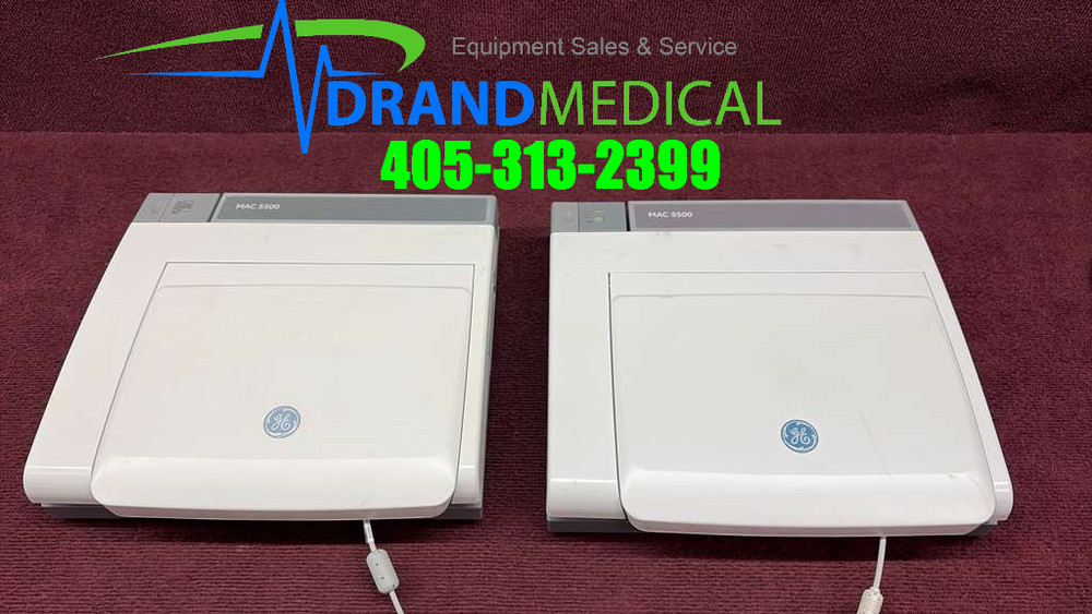 GE MAC 5500 System ECG/EKG Machine with module and barcode scanner