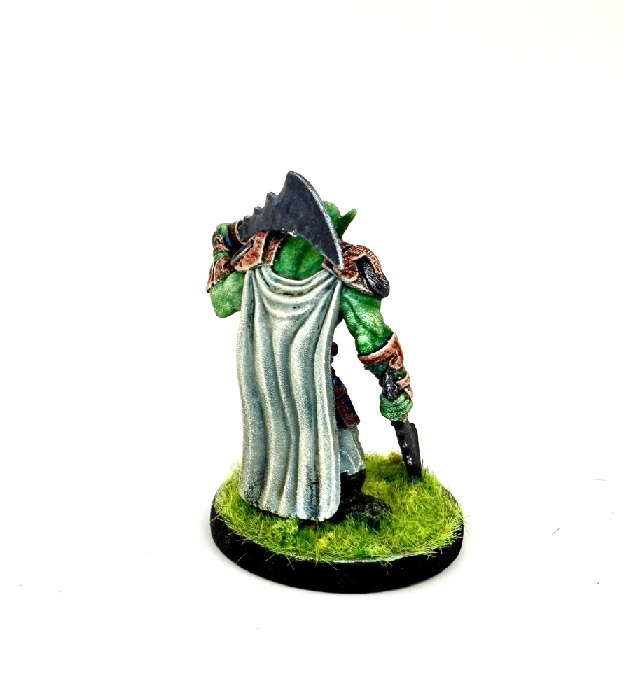 Hand Painted Orc Chieftain Miniature - medium creature in 28mm scale
