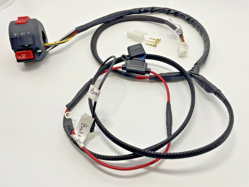 headlight wiring kit high / low beam / off handlebar switch motorcycle universal