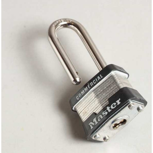Master Lock 3Lf Padlock, Keyed Different, Long Shackle, Rectangular Steel Body,