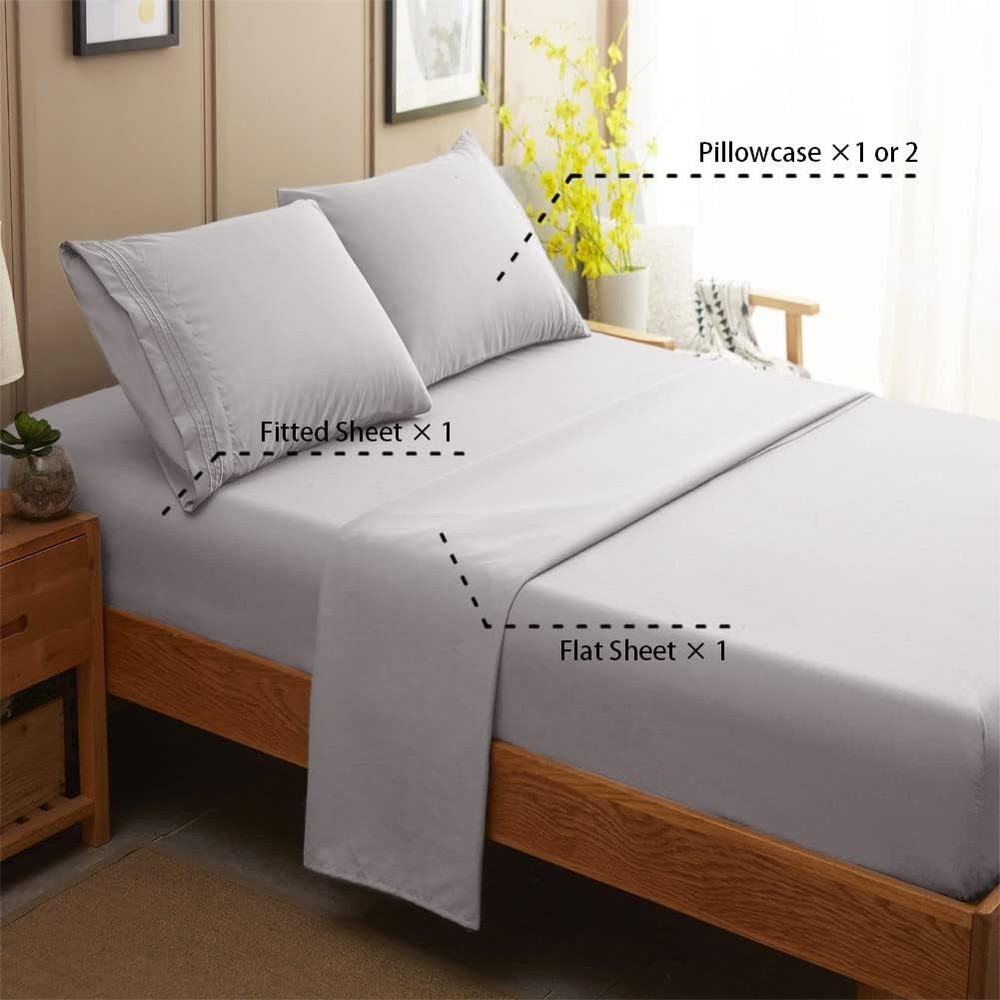 Bed Sheet Set Super Soft Microfiber 1800 Thread Count Luxury Egyptian Sheets