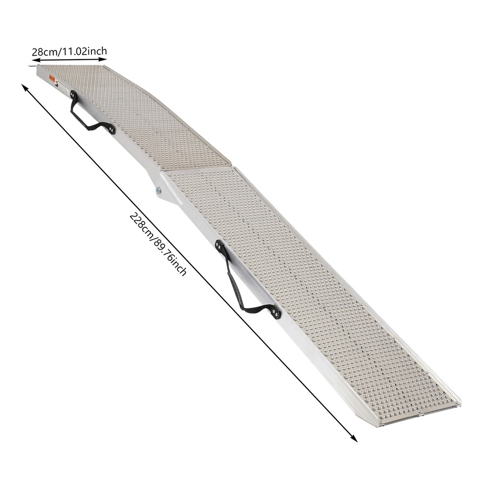 2PCS Loading Ramps Foldable Trailer Loading Ramp with 2 Straps 749.57 lbs Load