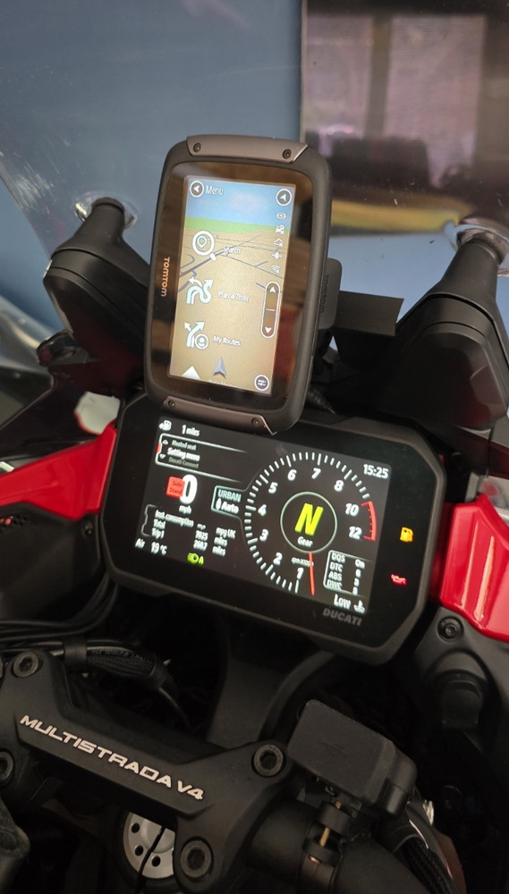 Ducati Multistrada V4 Tomtom rider sat nav mount gps mount (AMPS pattern)