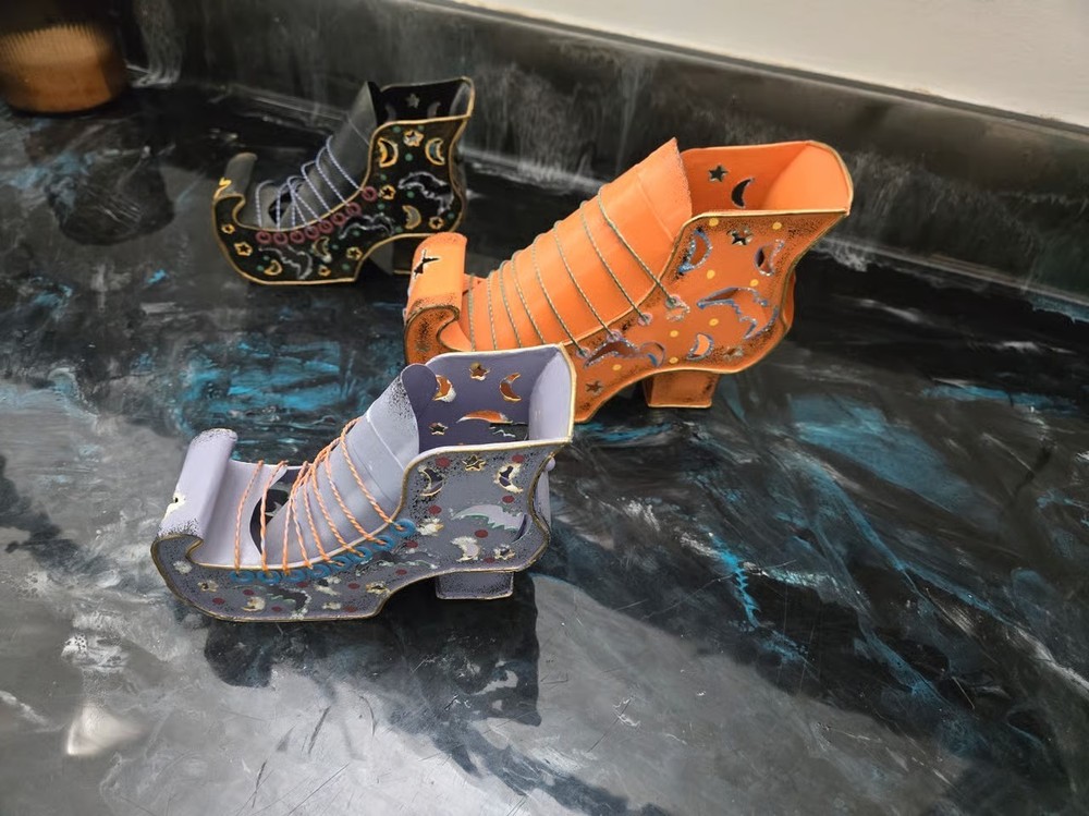 Halloween boot candle holders