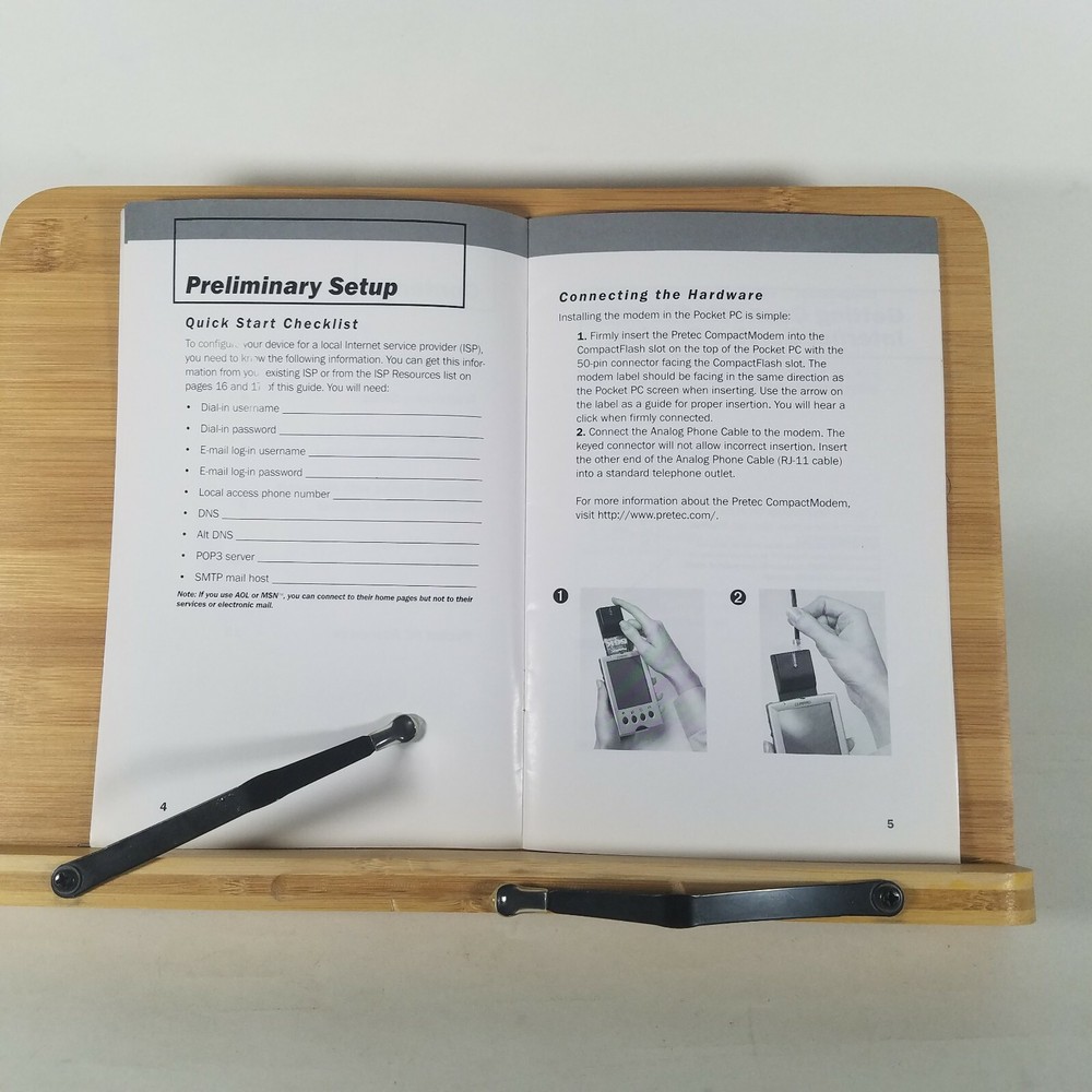 Pretec Pocket PC Email Expansion Pack 56K Compact Modem Quick Start Guide