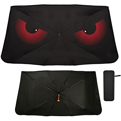 Scary Evil Red Eyes Windshield Sun Shade Umbrella Foldable Car Front multi 7