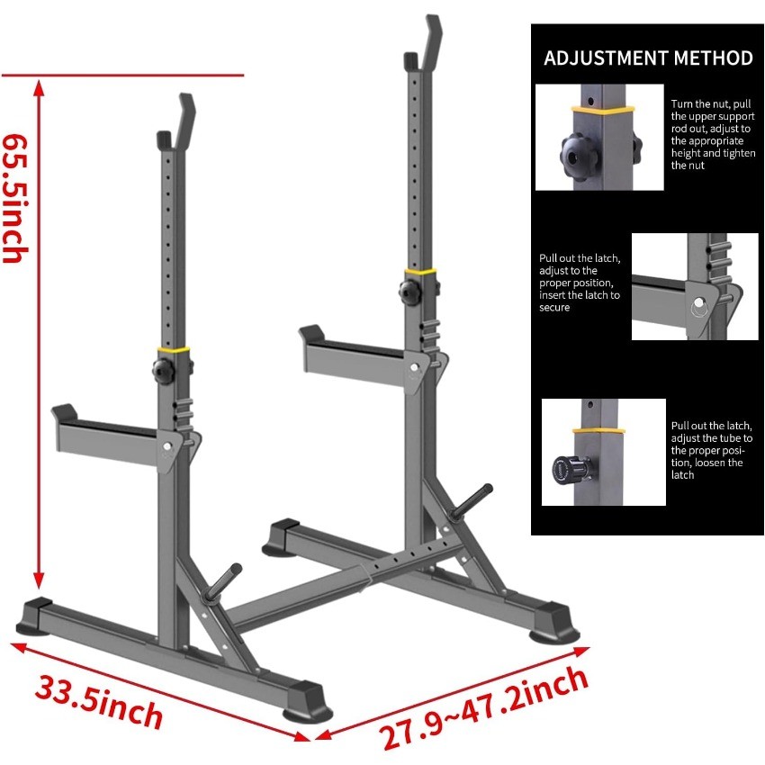 Adjustable Squat Rack,Multi-Function Barbell Rack for Weight Lifting U