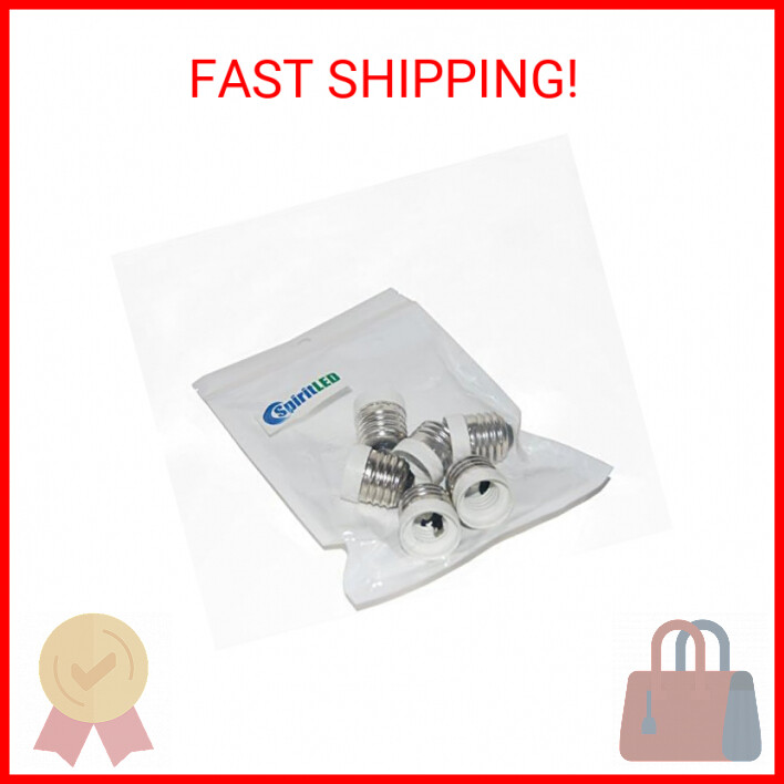 SpiritLED (6-Pack) E26 E27 to E17 Socket Adapter,Standard Medium Screw to Interm