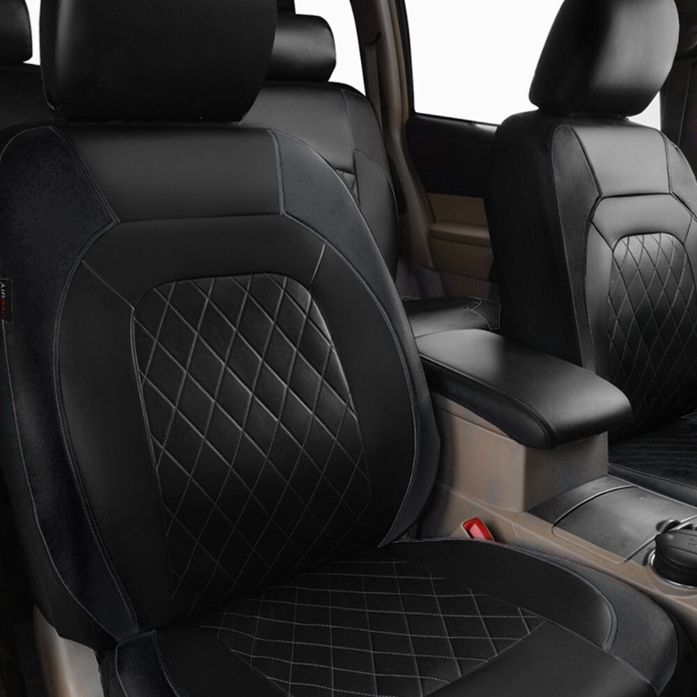 2 Front Car Seat Covers Full-surround Protector PU Leather Waterproof Accessory