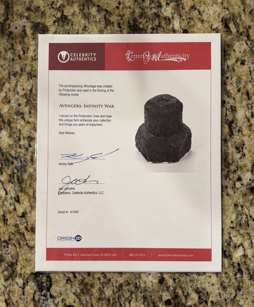 Avengers Infinity War Screen Used Prop - Marvel - Celebrity Authentics