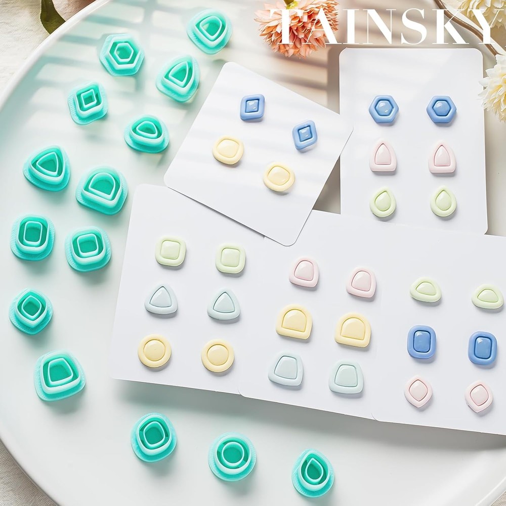 TAINSKY Polymer Clay Cutters - Frame Cutters, Boho Mini Studs Set
