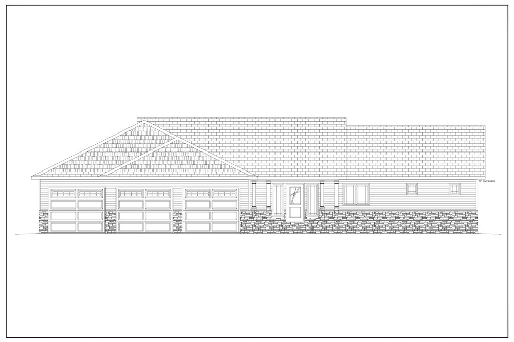 Spacious Ranch Home Plan - 6 Bedroom 3 1/2 Bath & Office