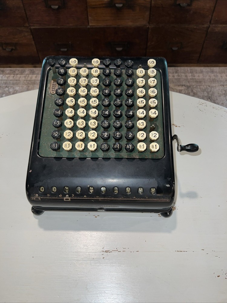 Antique Burroughs Class 5 10 Column Key Driven Calculator Adding Machine Decor