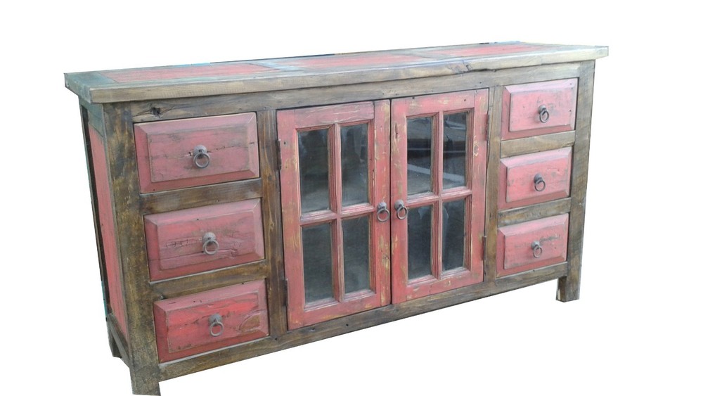 Burbank Custom Rustic Bathroom Vanity Blue Wash 48"