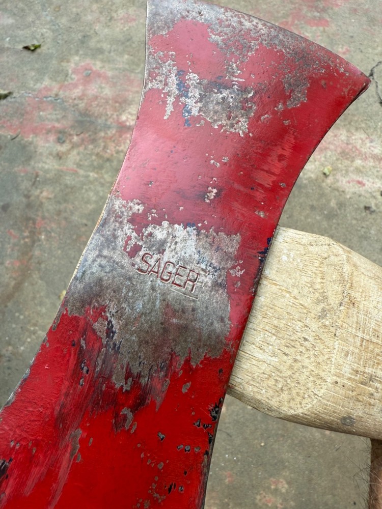 Vintage nice 3-1/2 Lb. Sager double bit axe, 36" handle.