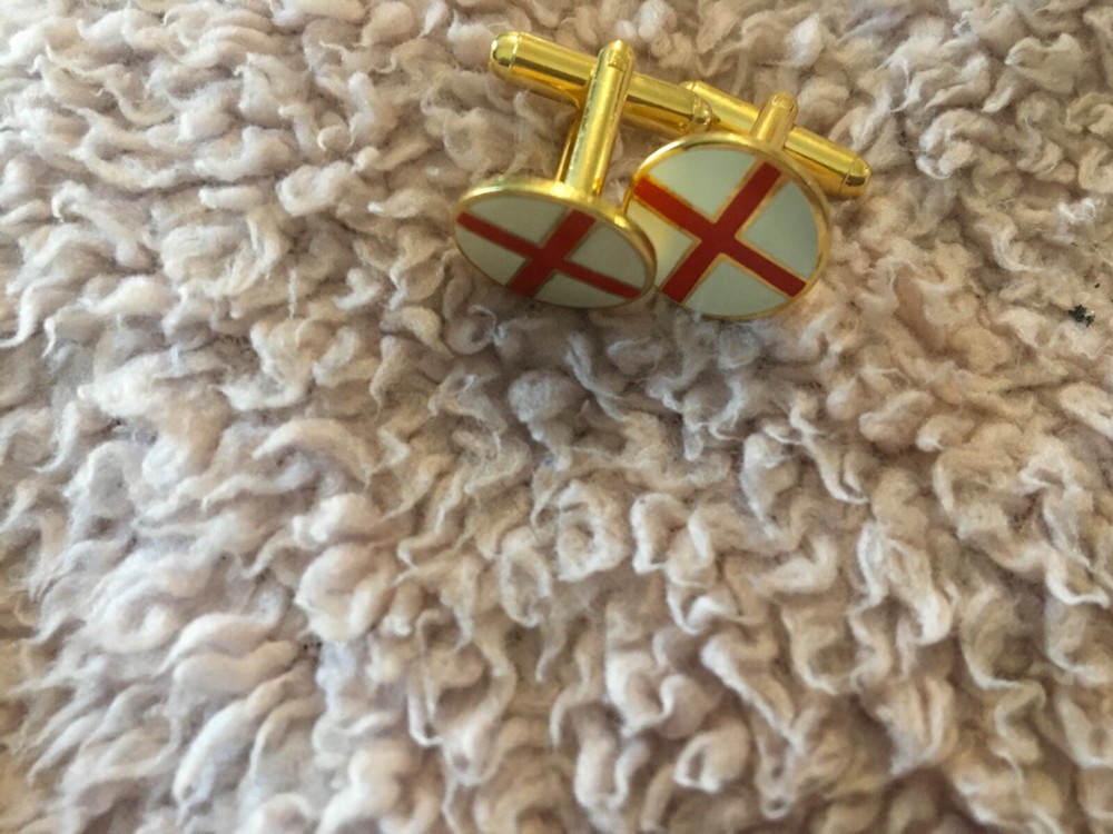 england flag cufflink round
