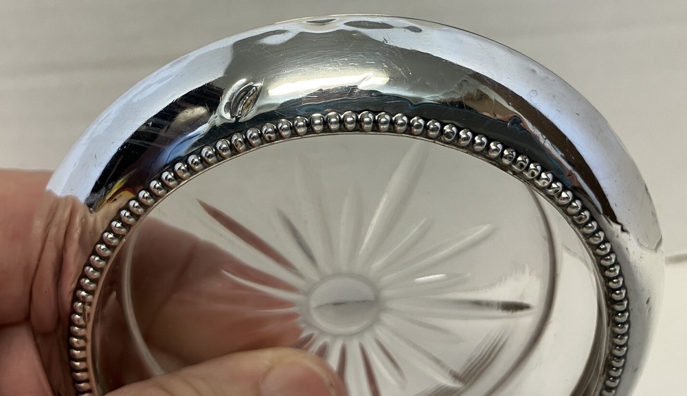 Sterling Silver Coaster Ashtray Set 4 w Holder Frank Whiting