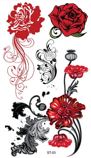 Supperb® 6-pack Mix Flower Temporary Tattoos