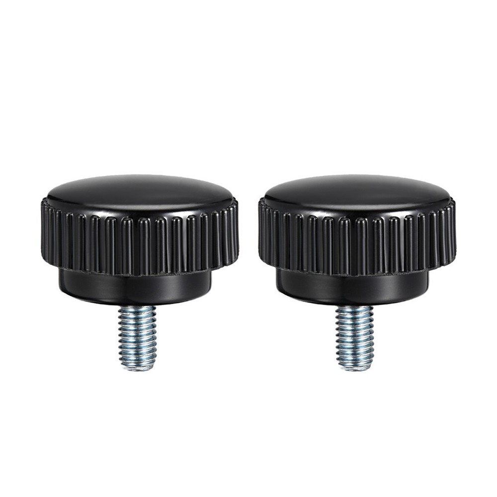 M8 x 15mm male thread knurled locking knobs 2 pcs