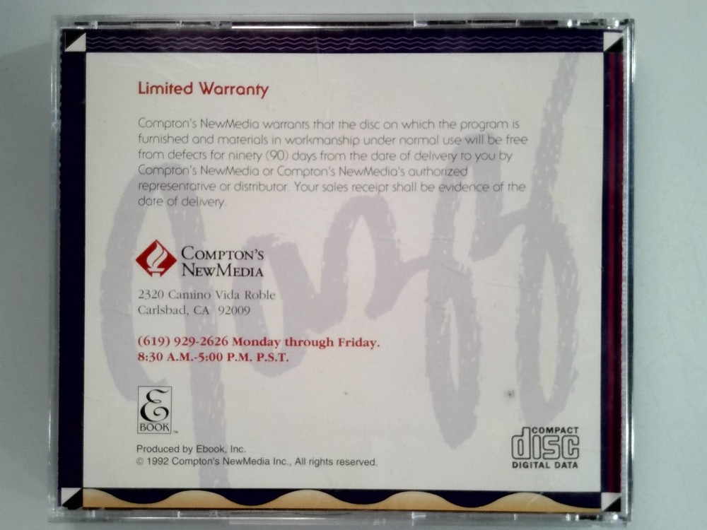 Compton's NewMedia Jazz User's Guide Software CD 1992 Vintage