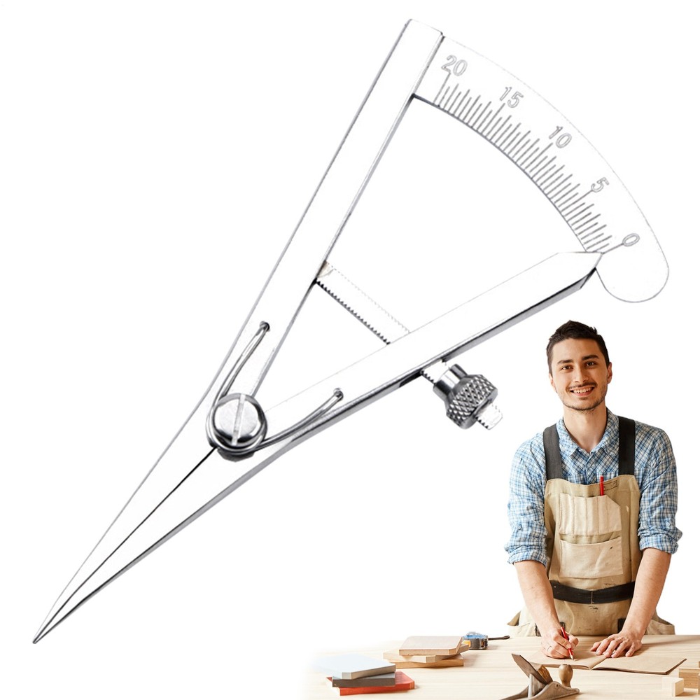 Leather Compass Adjustable Scribing Marking Gauge Lockable Divider Wing Creaser
