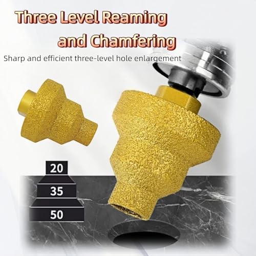 Diamond Step Drill Bit Set (20mm/35mm/50mm) - M10 Thread Hole Opener for Tile,