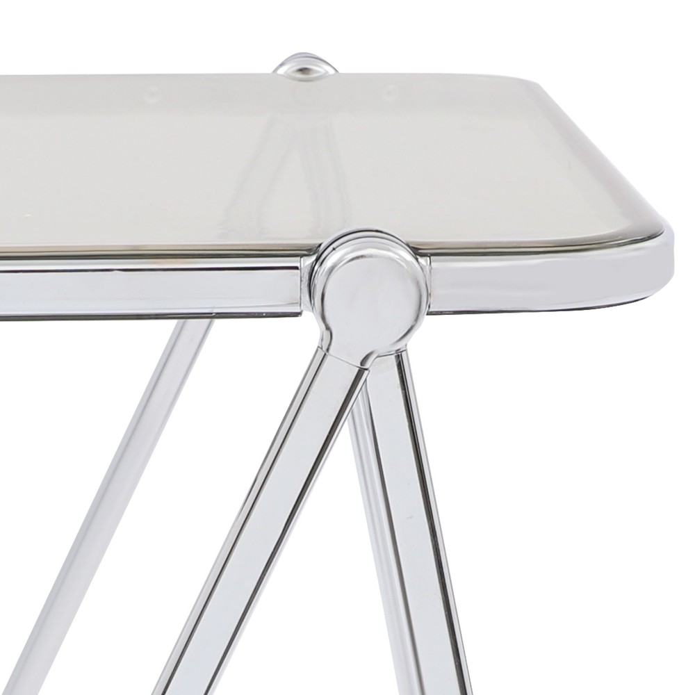 Clear Foldable Side Storage Table Tiny Desk For Home Office Small Computer Desk