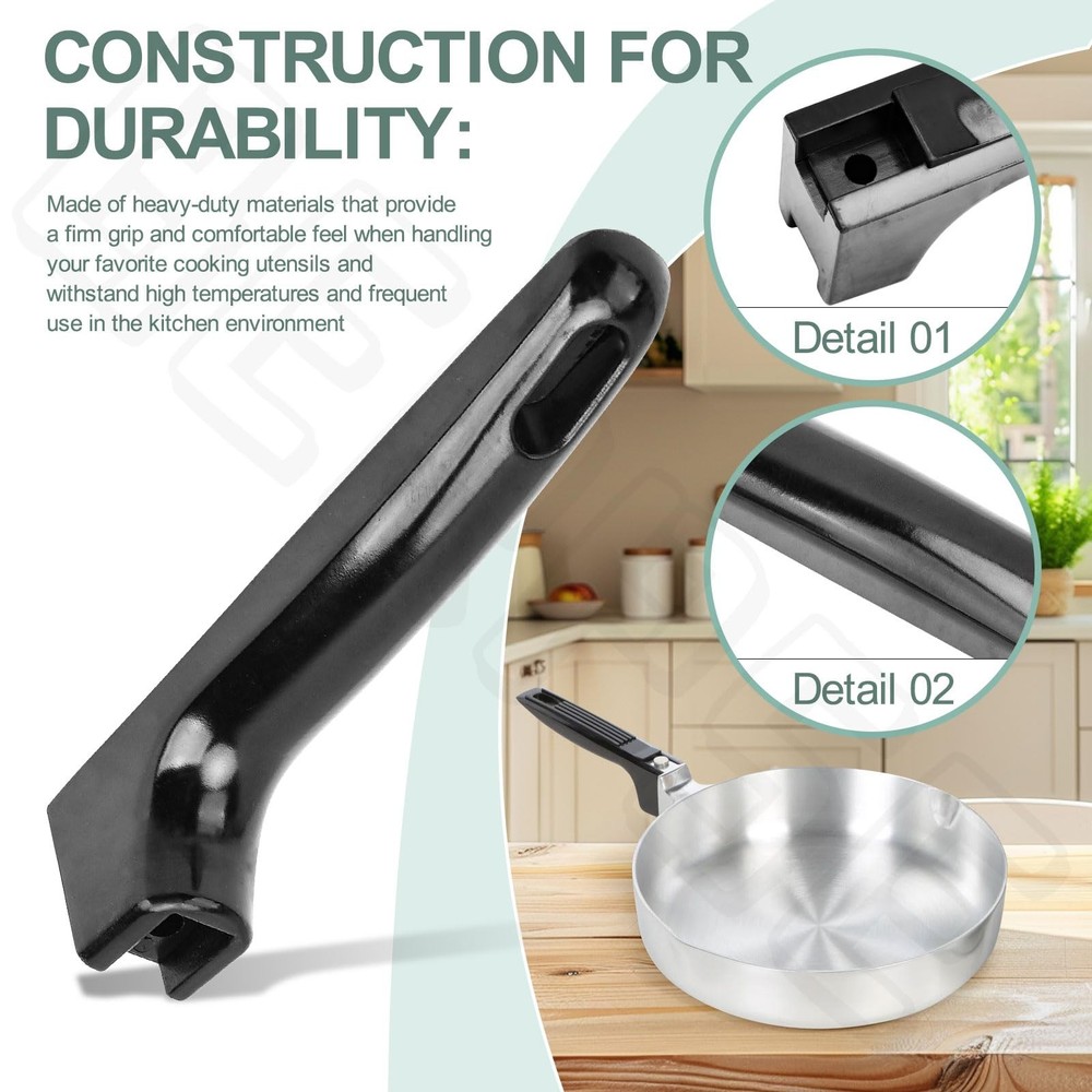 BERPSE Cookware Pot Replacement Handles for Magnalite, Wagner middle, Black