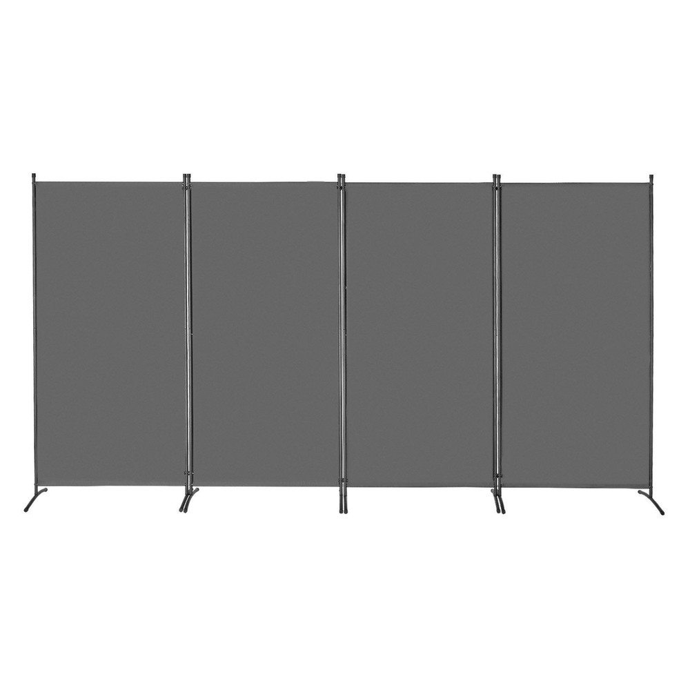 Home Office Room Divider 4 Panel 3464x1840mm Quick Setup Frame Grey