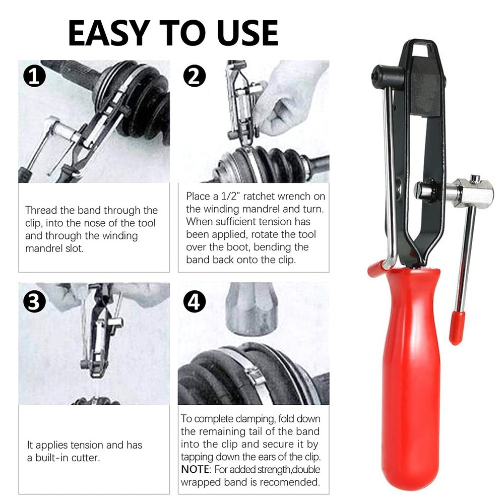 22Pcs CV Boot Clamp Pliers Set Cv Axle Removal Tool Joint Ear Red