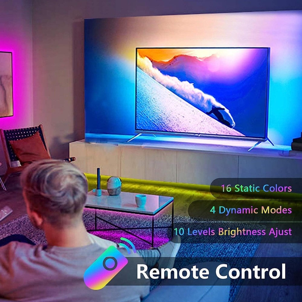 LED Strip Light Music Sync 16.4ft, USB Powered LED Light Strip with Remote