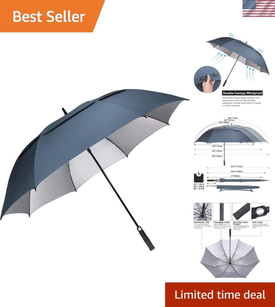 54/62/68 Inch Extra Large Windproof Golf Umbrella UV Protection Automatic Ope...