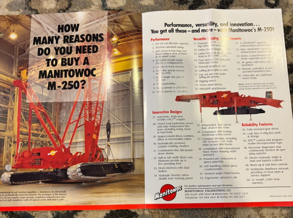 Manitowoc M-250 Crane Brochure AMIL25