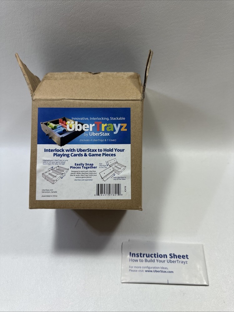 UberTrayz Universal Game Piece Holders Black New by UberStax Interlocking Stack