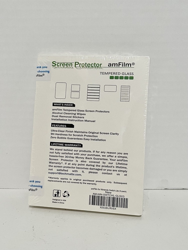 amFilm (3 Pack) Nintendo Switch Lite Screen Protector Tempered Glass