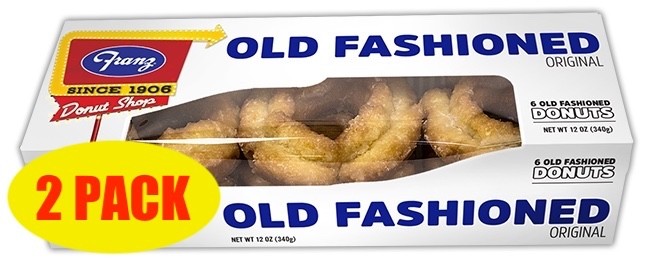 Franz Old Fashioned Origin Donuts 2 PACK - 6 @ Pack Classic Bakery Style FRESH