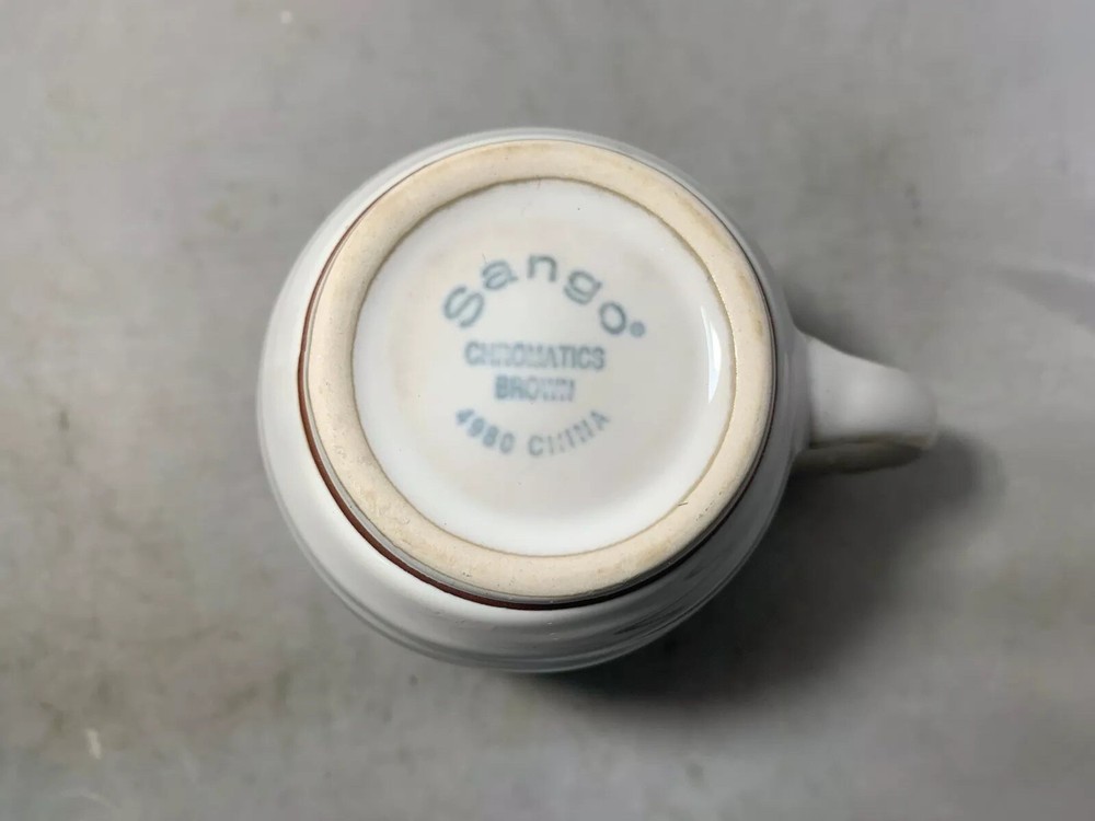 Sango Chromatics Brown Sugar Bowl & Creamer 4980