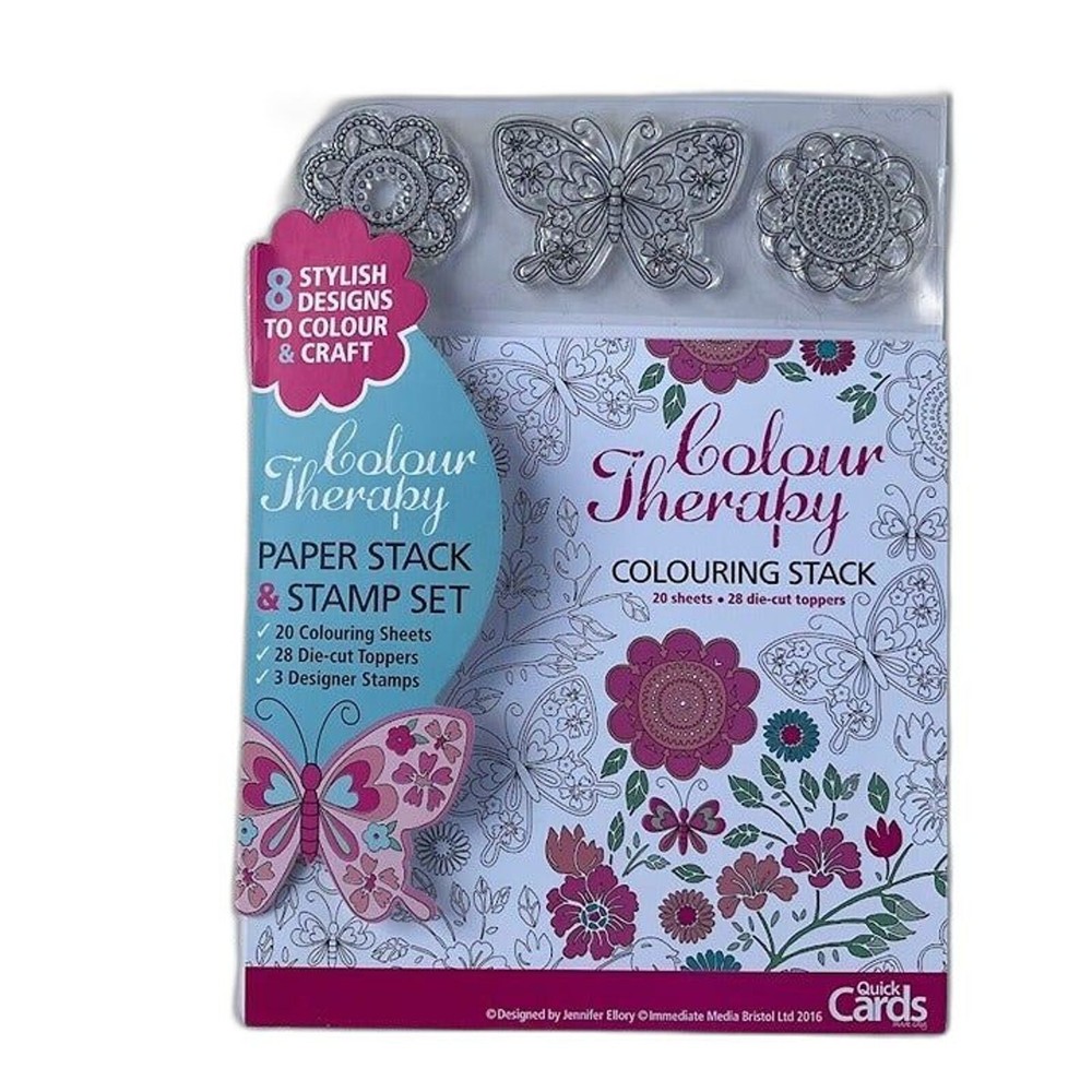 Colour Therapy Paper Stack Coloring Sheet & Stamp Set