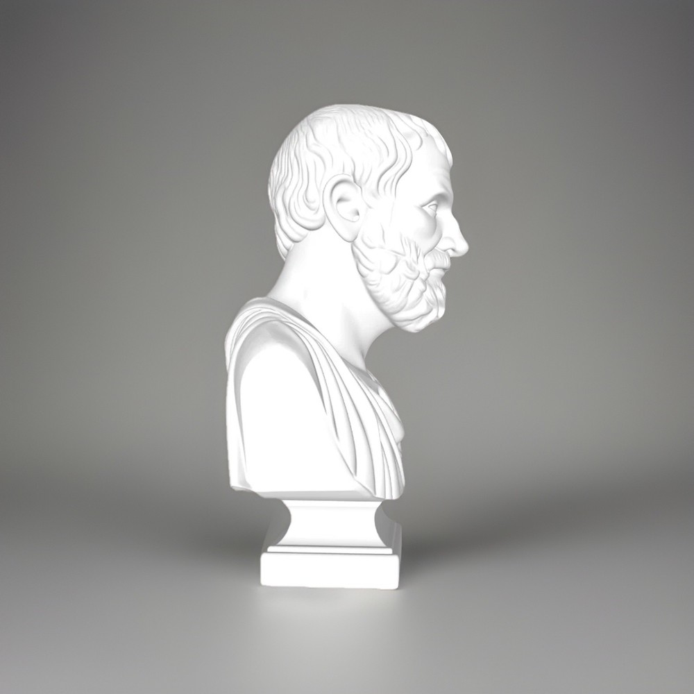 Aristotle Bust- 8 inches- White