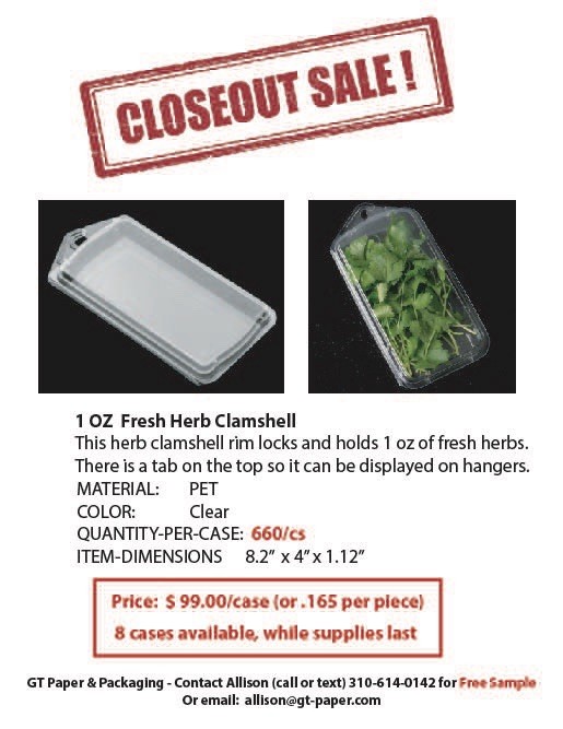 1 oz Fresh Herb Clamshell