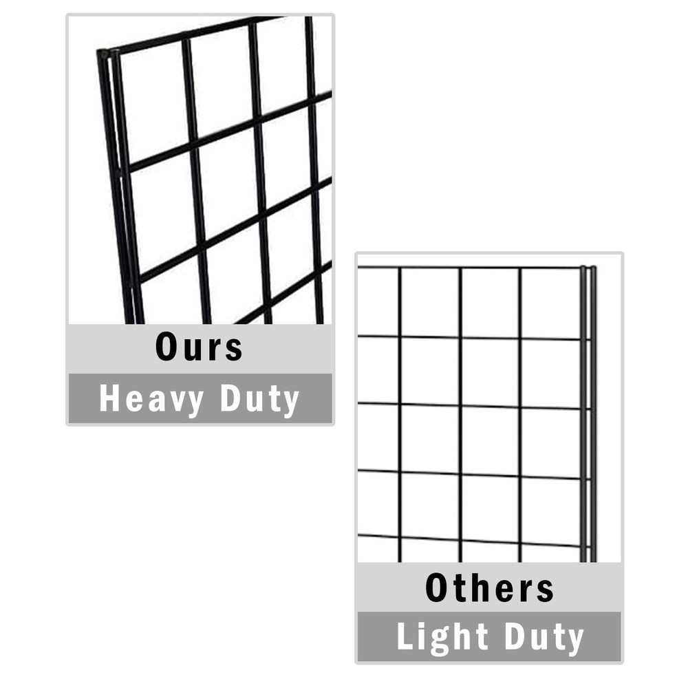 Gridwall Panel, 2'x6', Heavy Duty, Black, Commercial Grade, Wall Display, 1