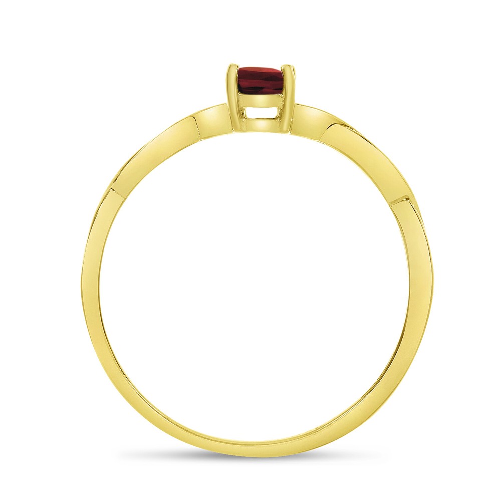 14k Yellow Gold Oval Garnet Ring