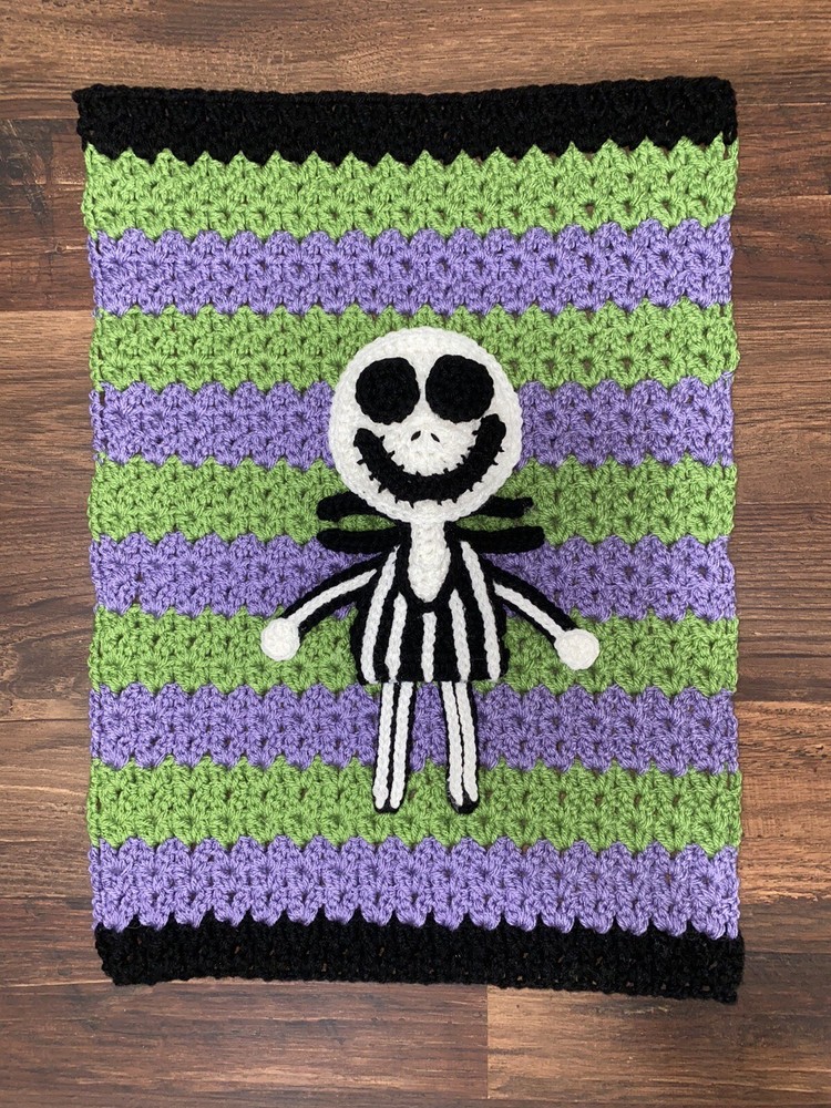 Crochet Doll Blanket Nightmare Before Christmas Jack 18” AG BAB Cabbage Patch