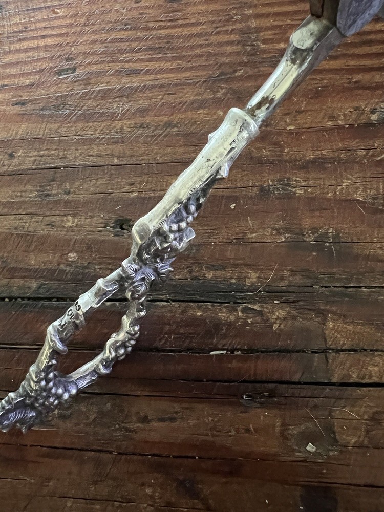 Vintage Ornate Sterling Silver Grape Shears Scissors
