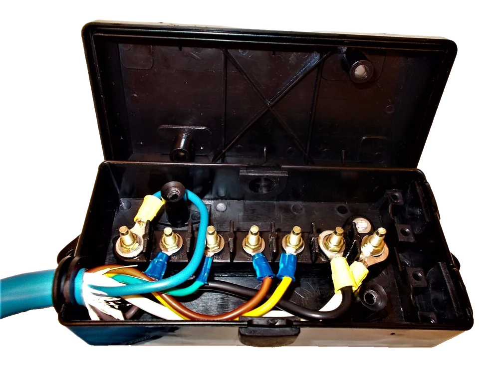 7 Way Plug Inline Pre-Wired Trailer Artic BLUE Cord w/Junction Box 6 Ft Cable